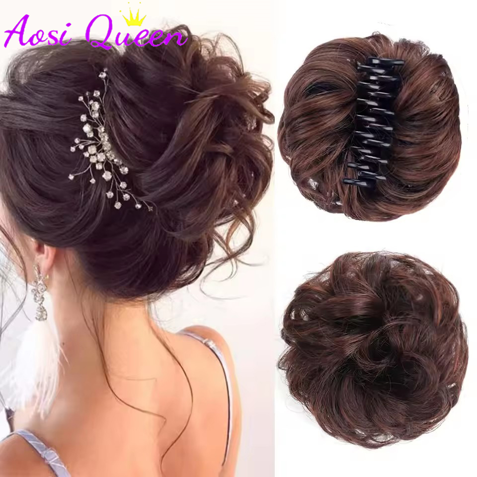 Claw Clip Messy Bun Hair Piece - AOSIQUEE Synthetic Chignon Messy Bun Claw