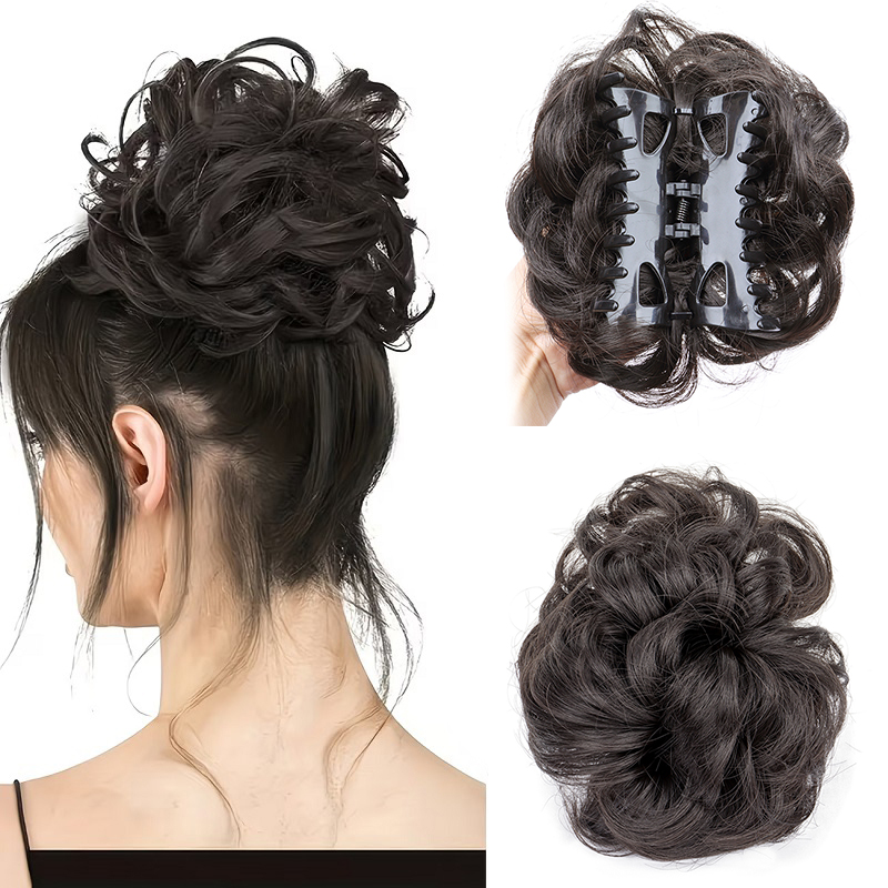 Synthetic Messy Bun Hair Scrun - огляд і ціна Claw Clip Messy Bun Hair Piece
