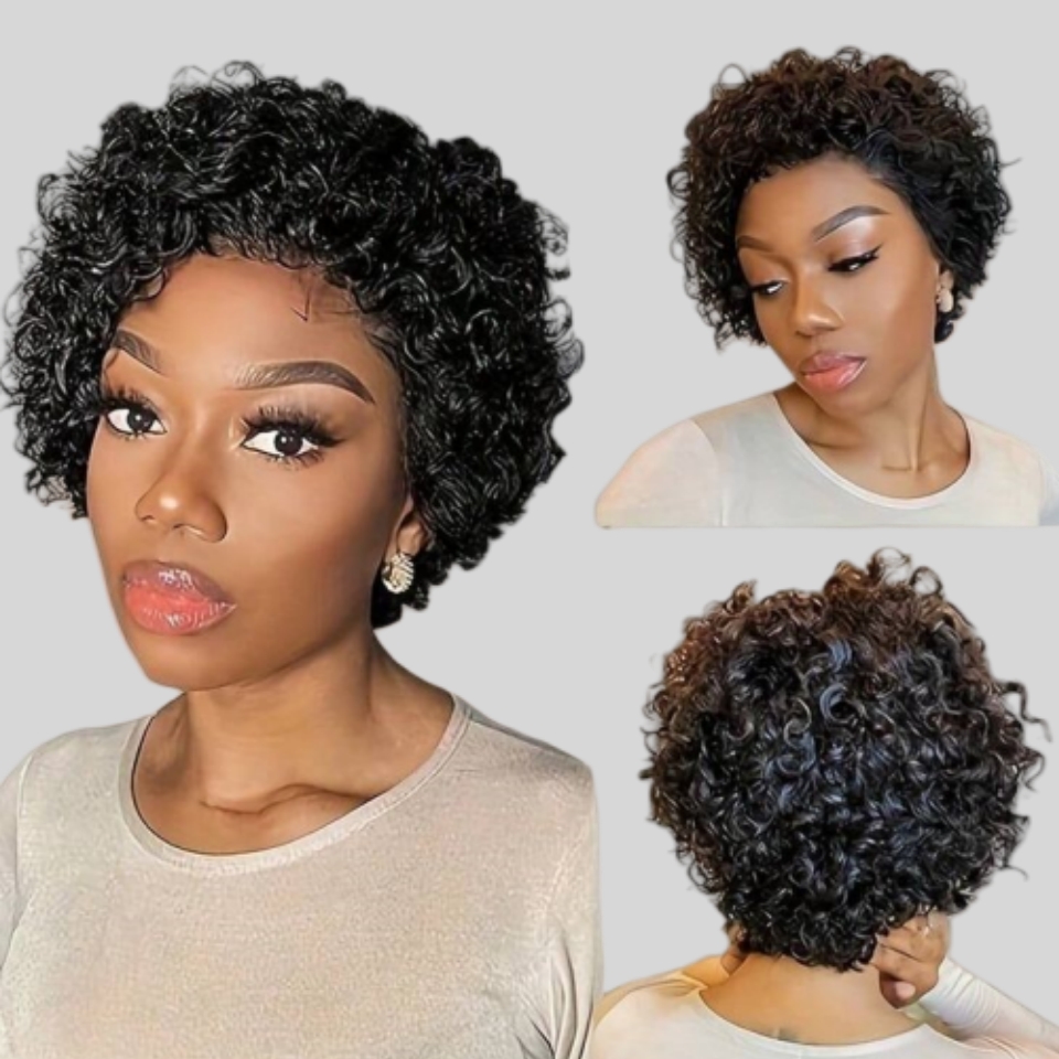 Curly Pixie Cut Wig Lace Human - огляд і ціна Short Pixie Cut Wig Human Hair Cheap