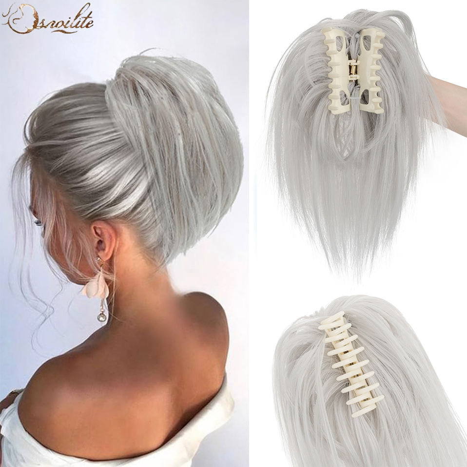 Snoilite Synthetic Straight Cl - огляд і ціна Claw Clip Messy Bun Hair Piece