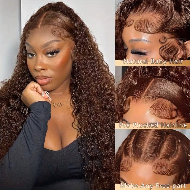 Chocolate Brown Colored 220% D - огляд і ціна Lace Front Wigs
