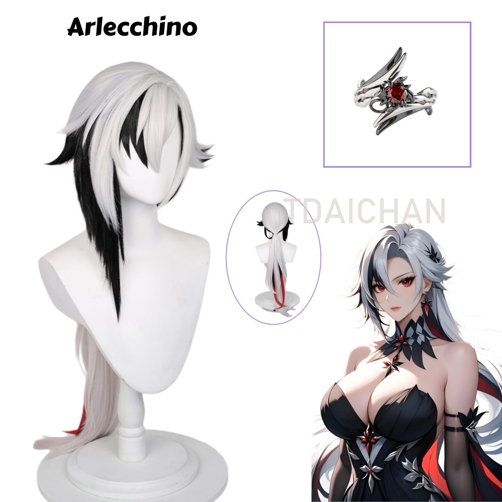 Genshin Impact Arlecchino Cosp - огляд і ціна Synthetic Wigs