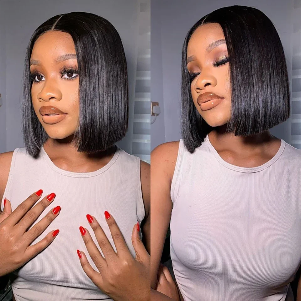 Straight Short Bob Wigs Human  - огляд і ціна Glueless Wear And Go Human Hair Wig