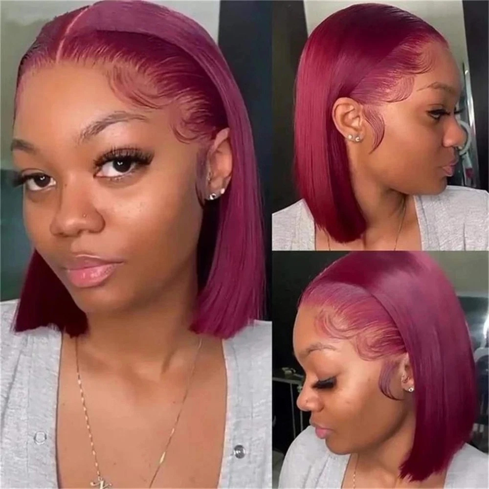Short Bob Wig Human Hair Burgu - огляд і ціна Pre Parted 13X4 Lace Front Bob Wig