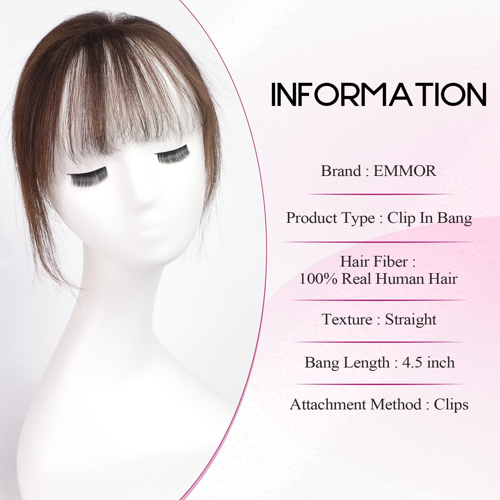 100% Human Hair Bangs Clips in - огляд і ціна Seamless Clip In Hair Extensions Human Hair