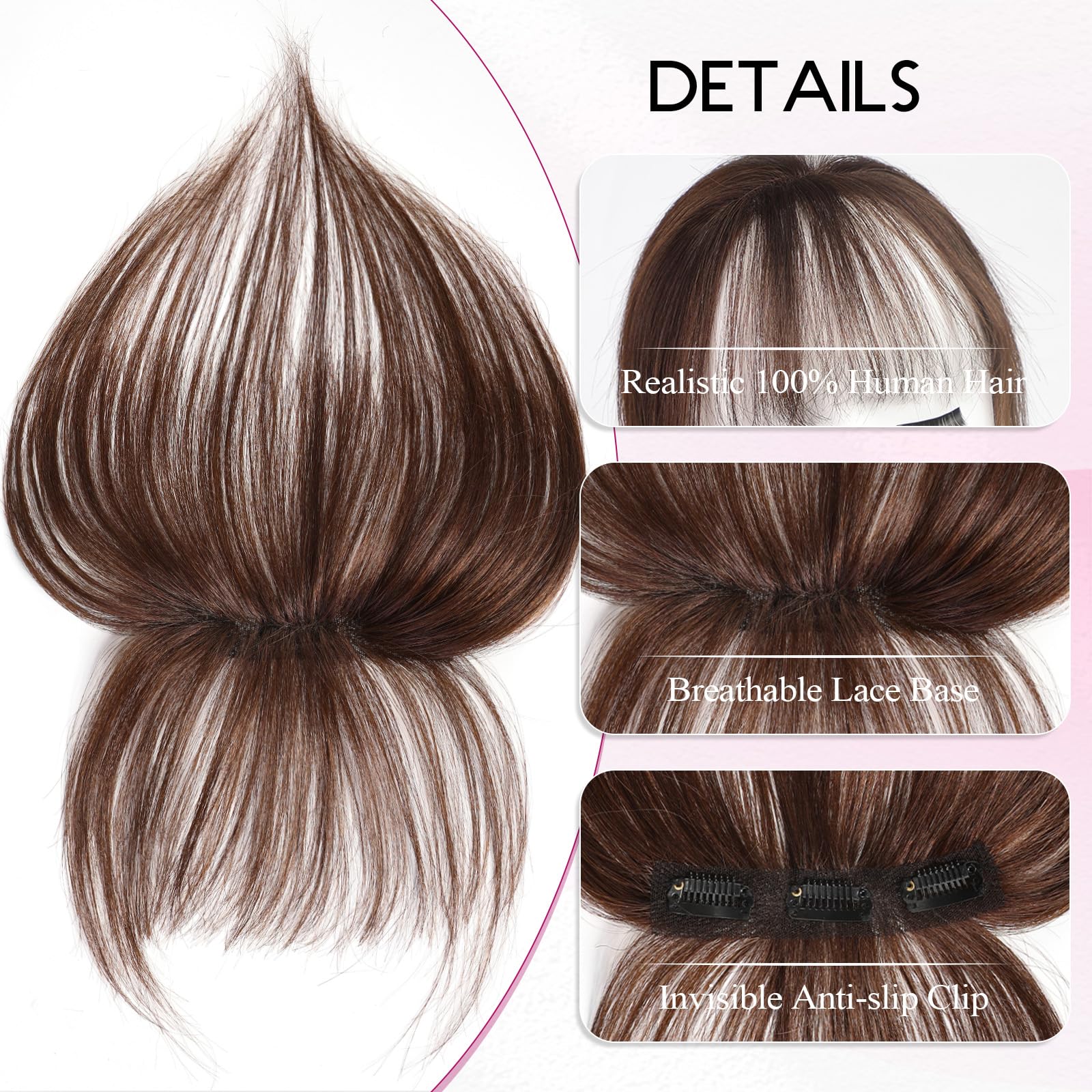 100% Human Hair Bangs Clips in - огляд і ціна Seamless Clip In Hair Extensions Human Hair