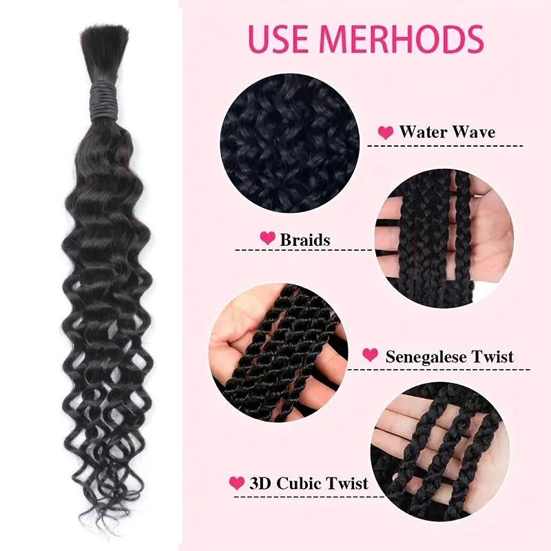 Boho Water Wave Human Hair for - огляд і ціна Water Wave Bulk Human Hair For Braiding