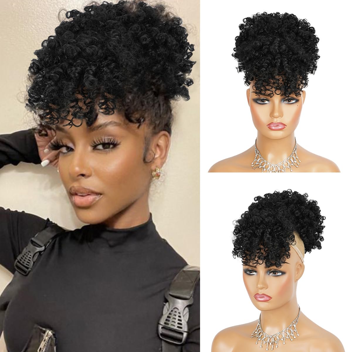 Afro Puff Drawstring Ponytail  - огляд і ціна Drawstring Afro Curly Puff Ponytail